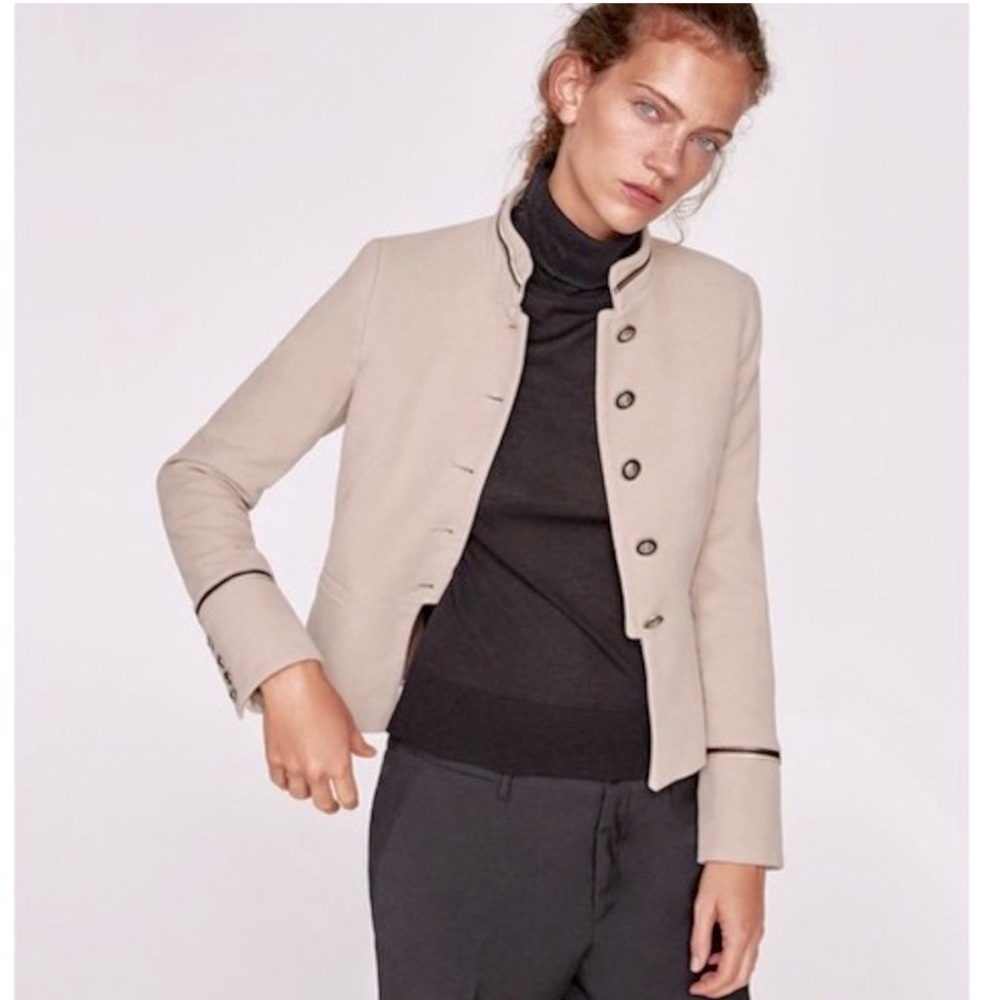 SOLD Zara Velvet Military Blazer
